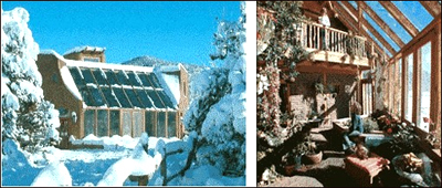 Солнечный дом Дугласа Балкомба. Общий вид, солнечная теплица.