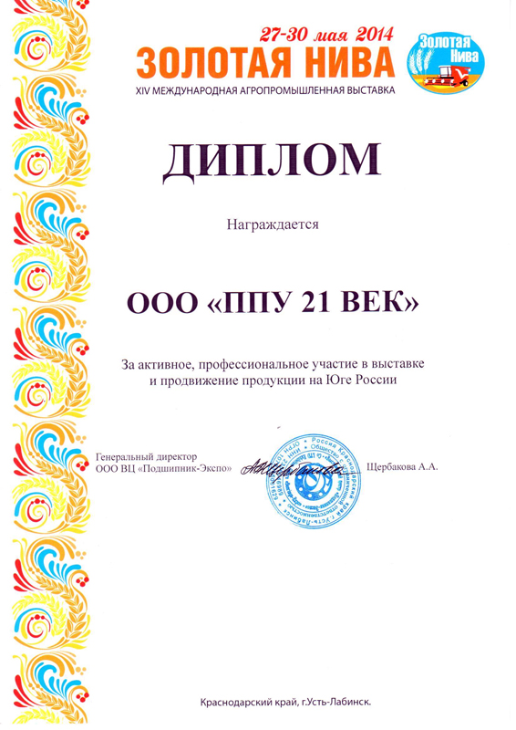 профессиональное участиве - диплом мыставки